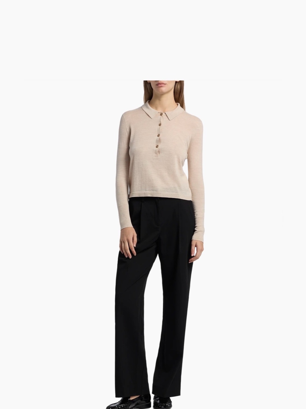 Jenni Kayne Grayson Wool Polo Top size Small